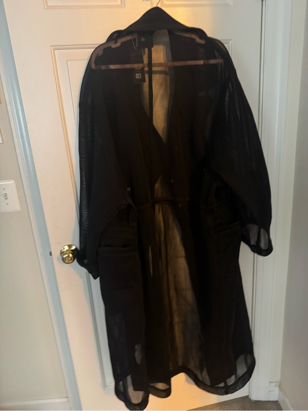 IVY PARK Black Sheer Trench Coat
